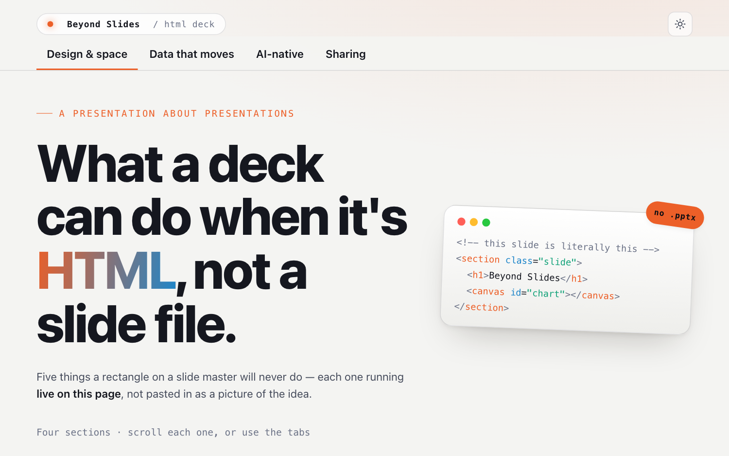 Beyond Slides — first page